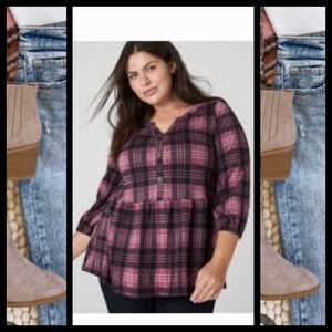 Lane Bryant Size 22/24 Boho Essential Swing Top Tier Style▪